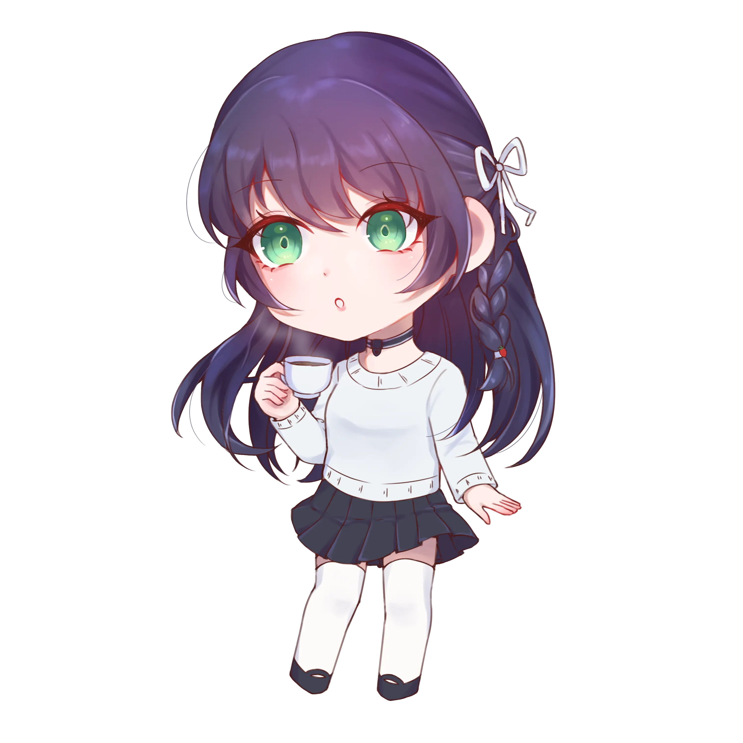 a chibi version of cappuccino